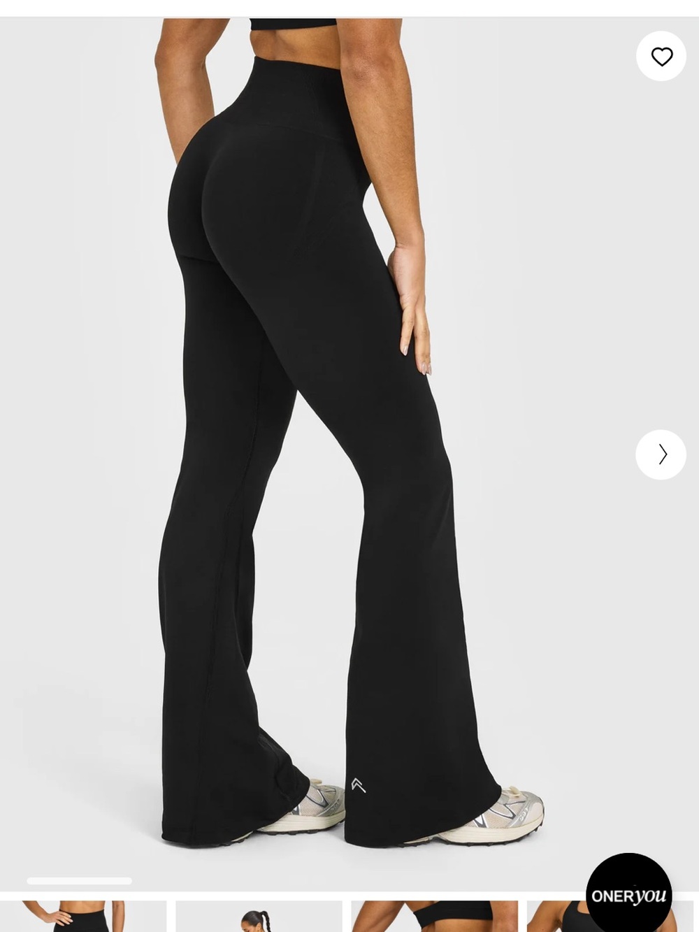 NEW! Oner Active Black Effortless Lift Seamless Flare Pants Regular Length Large